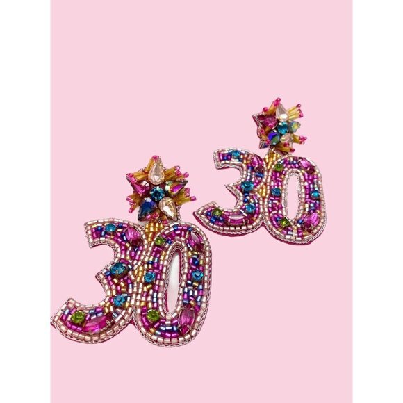 30th Birthday Earrings - Picture 1 of 1